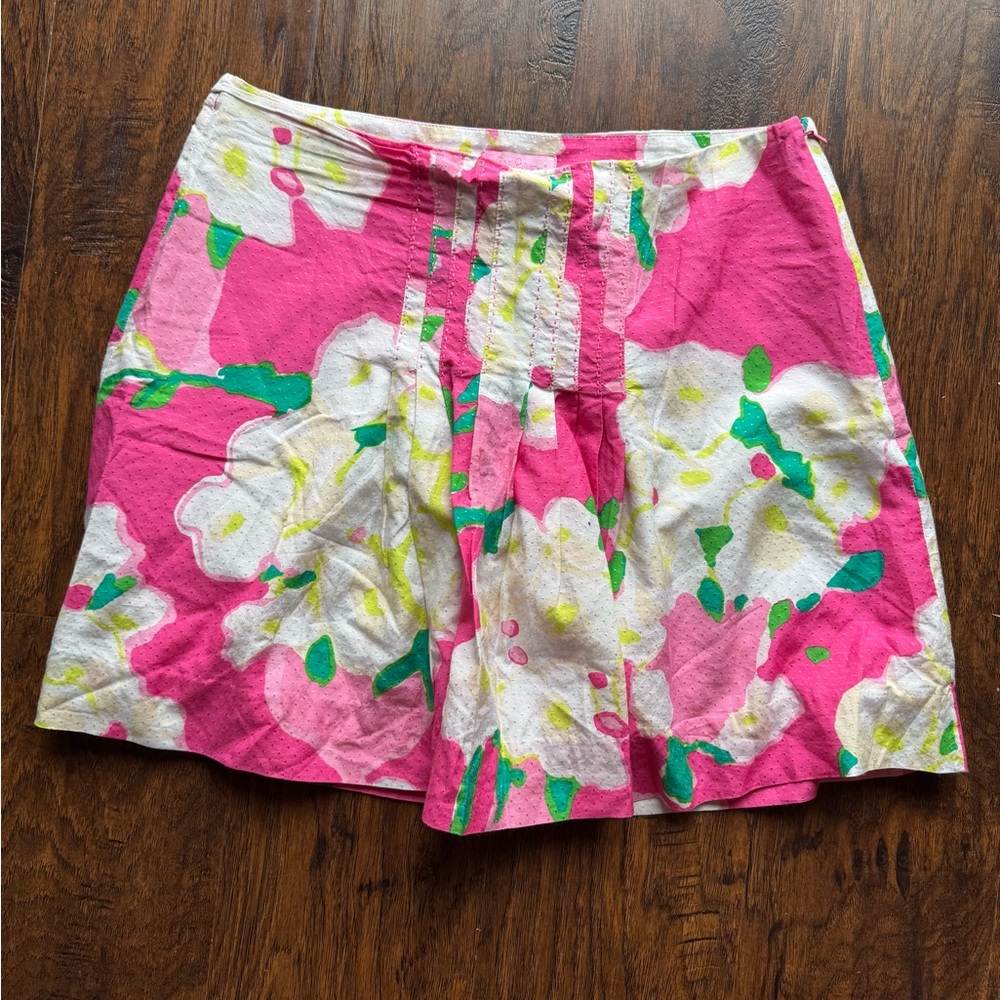 Lilly Pulitzer Pink Floral Mini Skirt